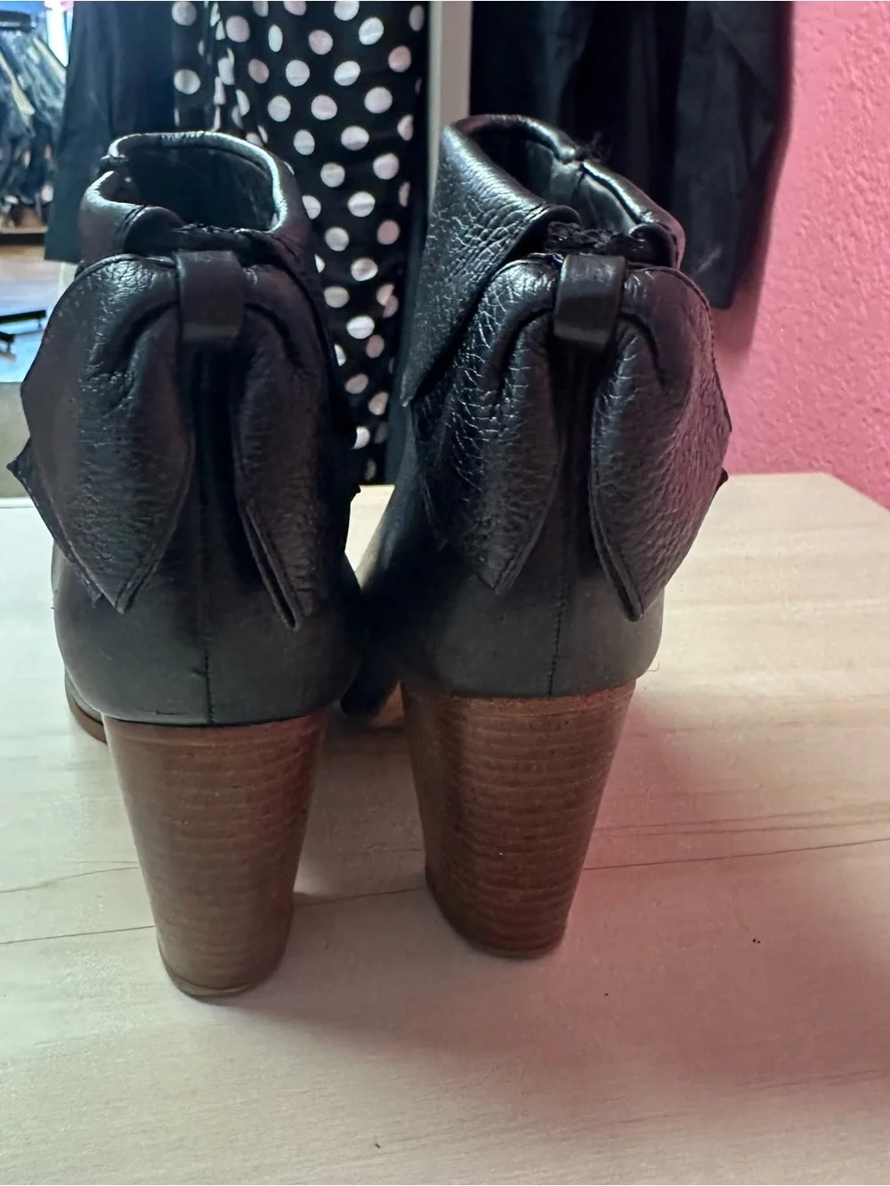Kate Spade Black Leather Ankle Booties with Bows